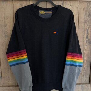 Aviator Nation Relaxed Crew Black Multistripe